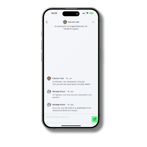Chat mit potenziellen Kandidat:innen über Jobsmart